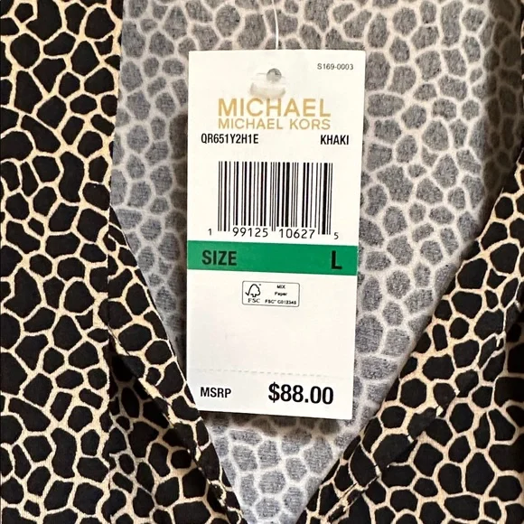 Michael Kors V neck Patterned Blouse - Picture 5 of 7